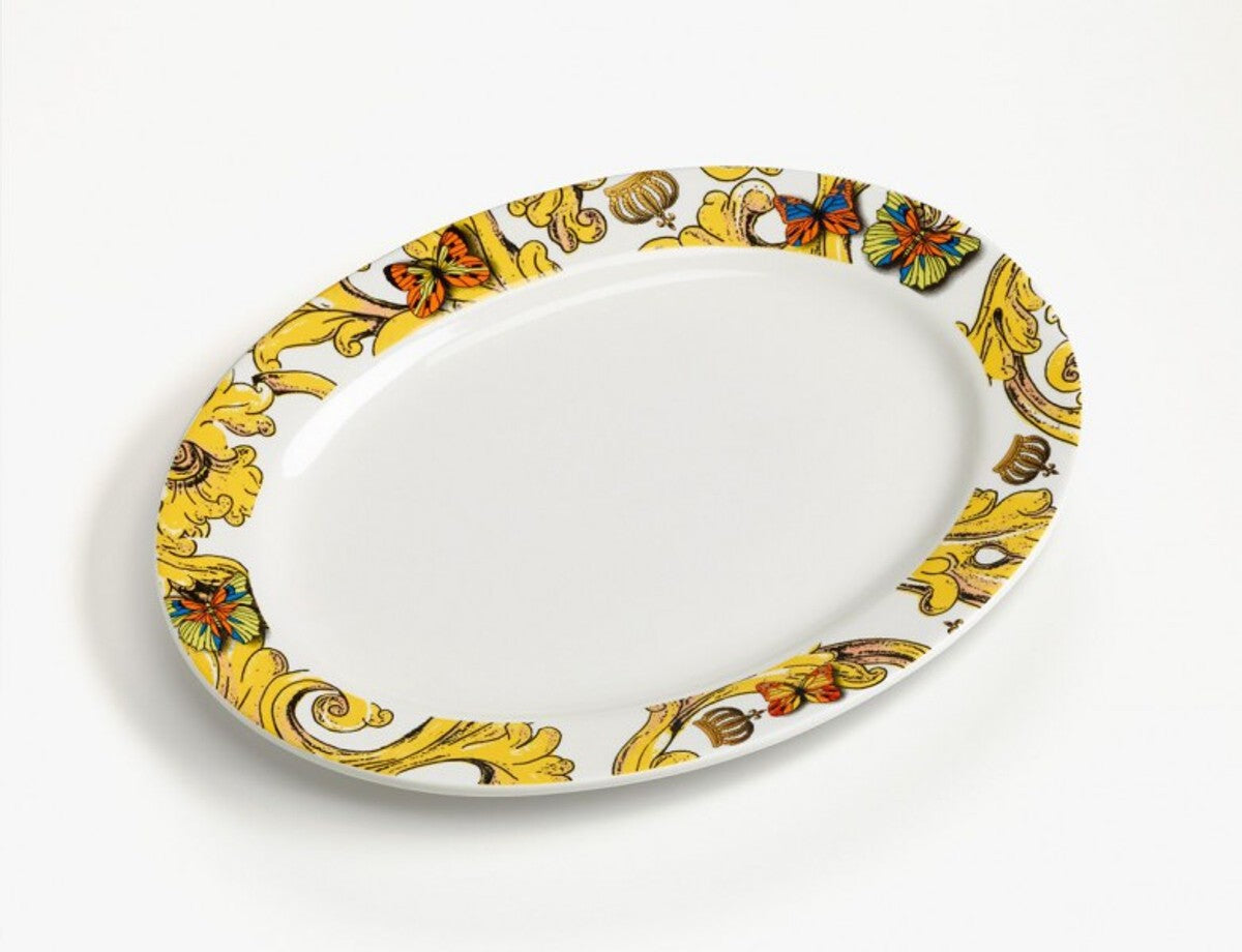 Harald Glööckler Porzellan Platte oval 25,5 x 19,5 cm Barock Dekoration Pompöös