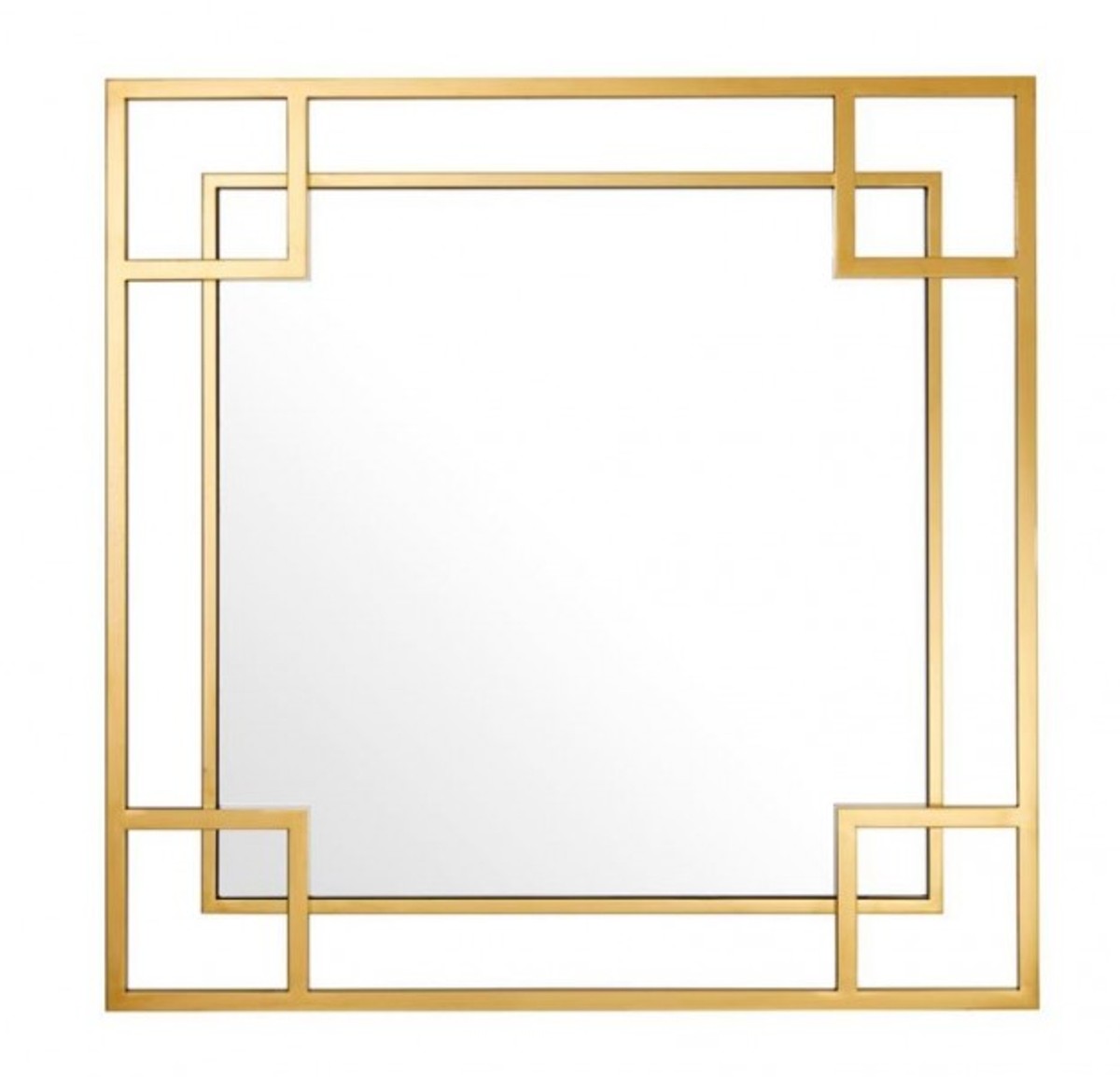 Designer Luxus Wandspiegel Gold 90 x H 90 cm - Luxus Spiegel