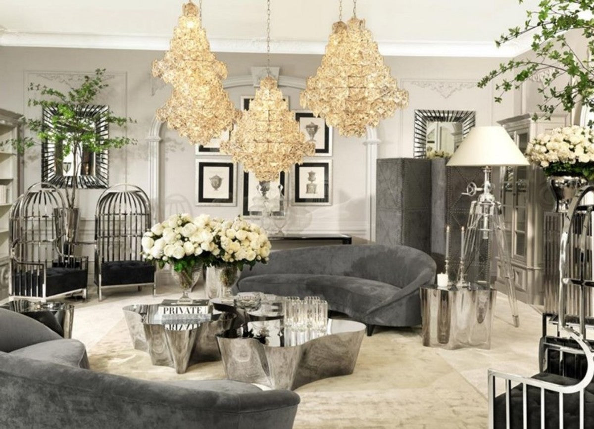 Designer Luxus Spiegelglas Wandspiegel 90 x H 120 cm - Luxus Hotel Spiegel