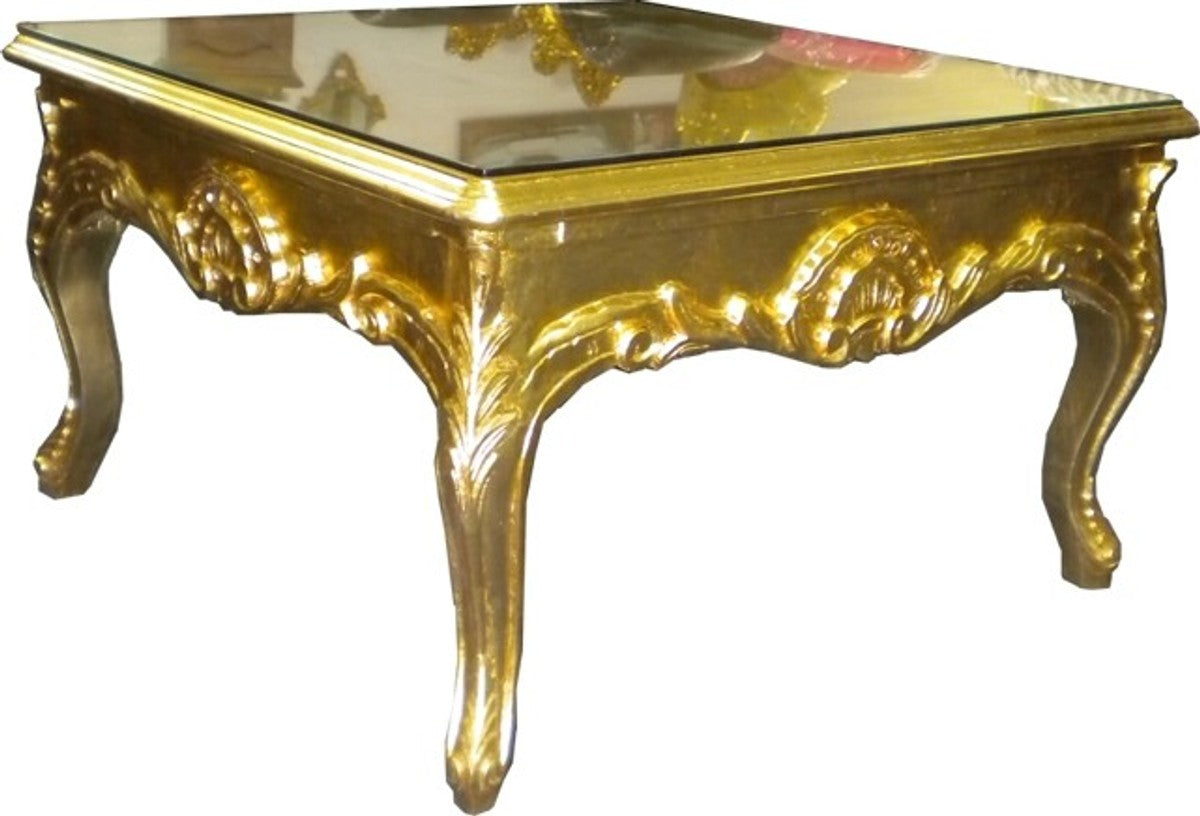 Barock Beistelltisch Gold - Couch Tisch - Wohnzimmer Tisch - Couchtisch