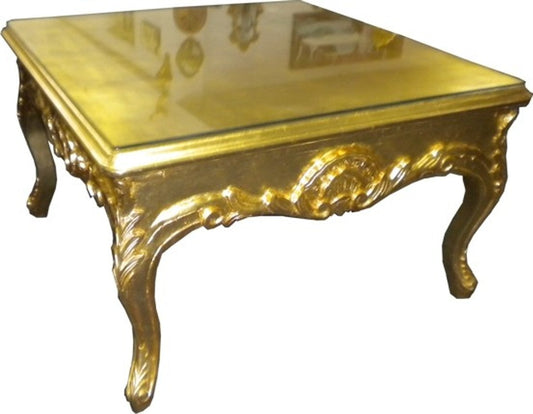 Barock Beistelltisch Gold - Couch Tisch - Wohnzimmer Tisch - Couchtisch