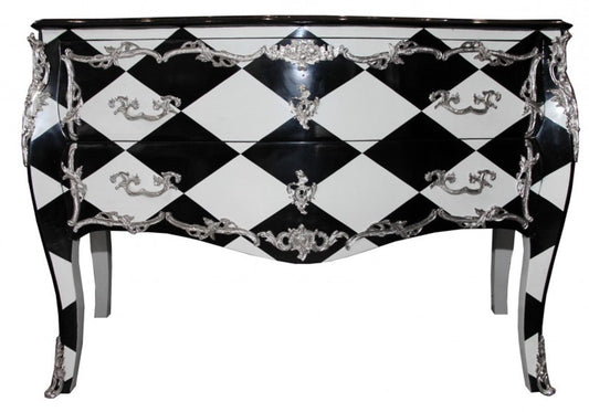 Barock Kommode Karo Design 130cm - Unikat- Antik Look