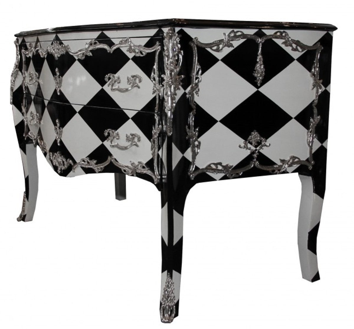 Barock Kommode Karo Design 130cm - Unikat- Antik Look