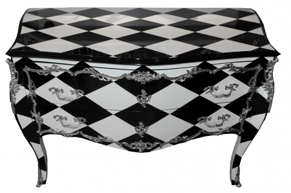 Barock Kommode Karo Design 130cm - Unikat- Antik Look