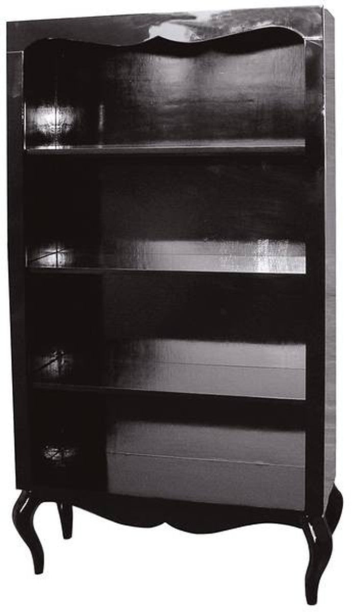 Barock Lackregal Schwarz Hochglanz 180 x 95cm- Schrank