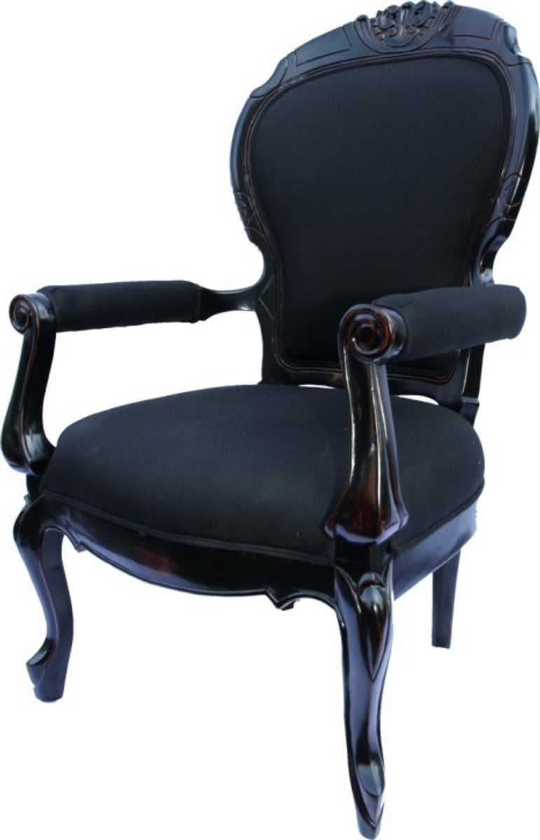 Barock Sessel Louis XIV Superior Schwarz aus Frankreich