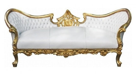 Barock Sofa Vampire Weiß/Gold - Limited Edition - Lounge Couch