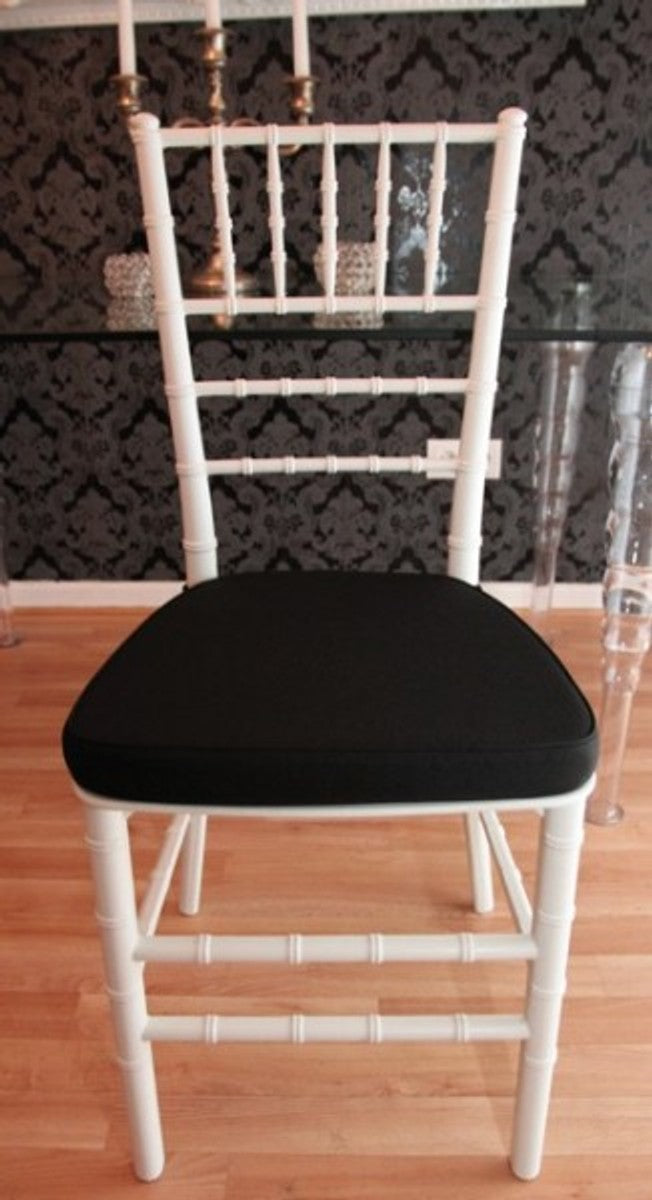 Designer Acryl Stuhl inkl Sitzkissen Weiß/Schwarz - Ghost Chair white - Polycarbonat Möbel - Polycarbonat Stuhl - Acryl Möbel - Geisterstuhl