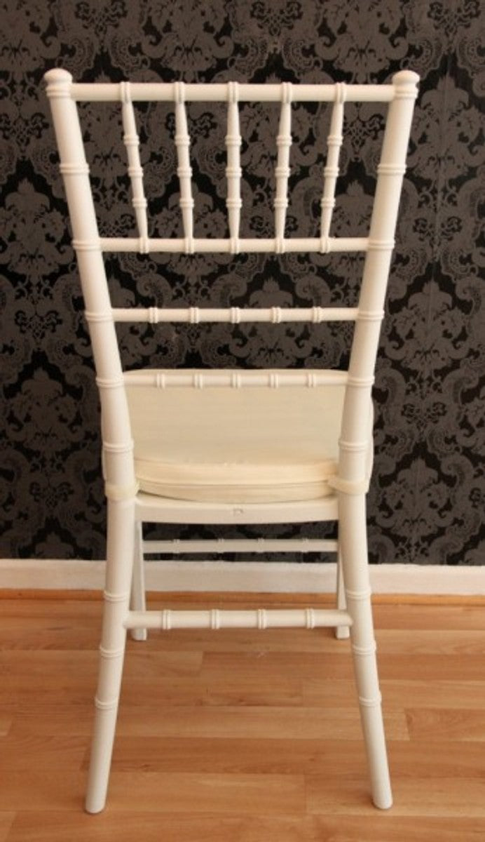 Designer Acryl Stuhl inkl Sitzkissen Weiß/Creme - Ghost Chair white - Polycarbonat Möbel - Acryl Möbel - Geisterstuhl