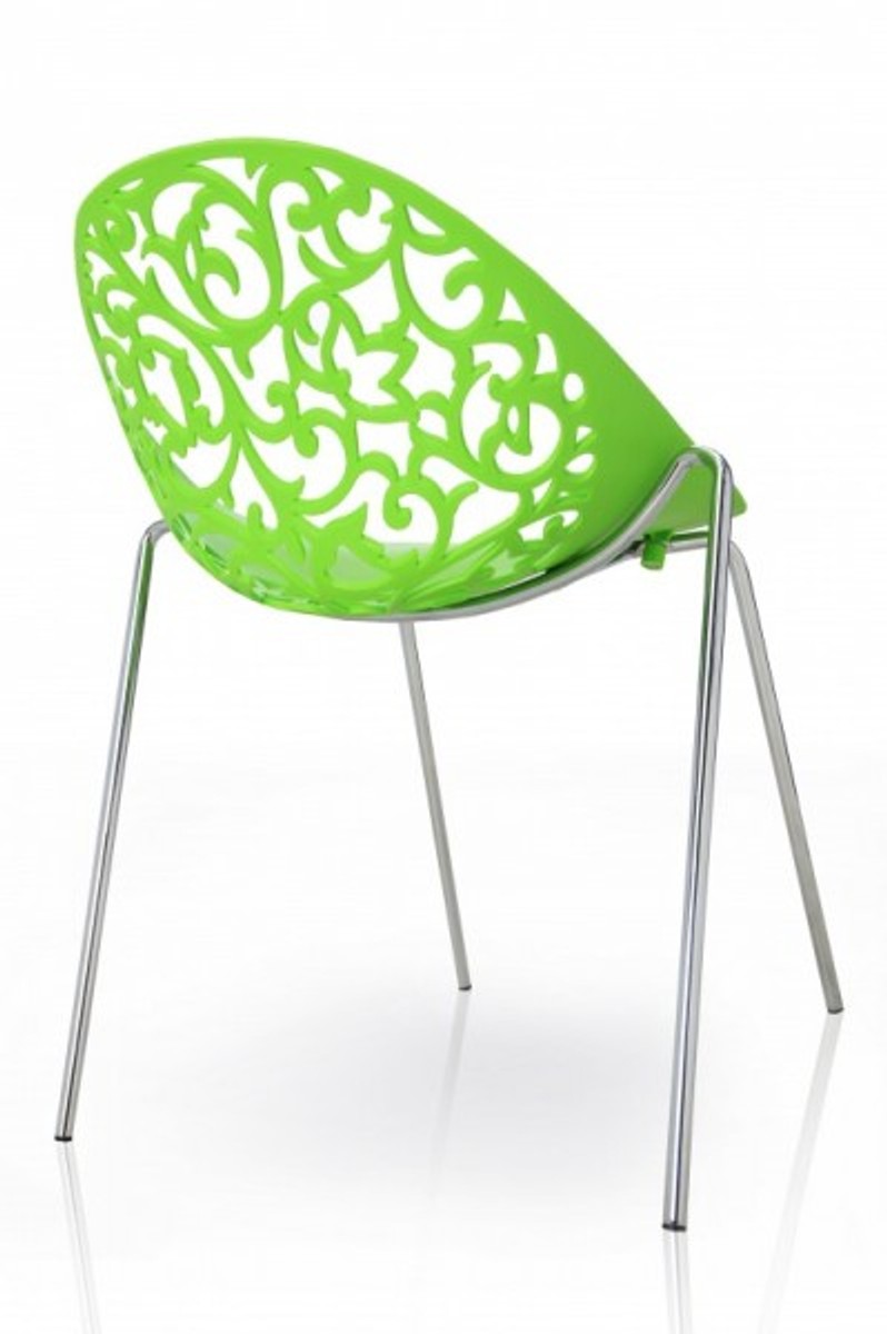 Designer Stuhl Barock Flowers Grün - 16235