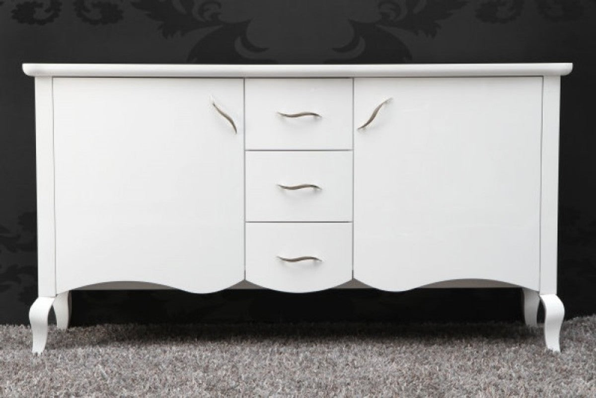Barock Kommode Weiss Hochglanz - Moderne Barock Möbel Sideboard