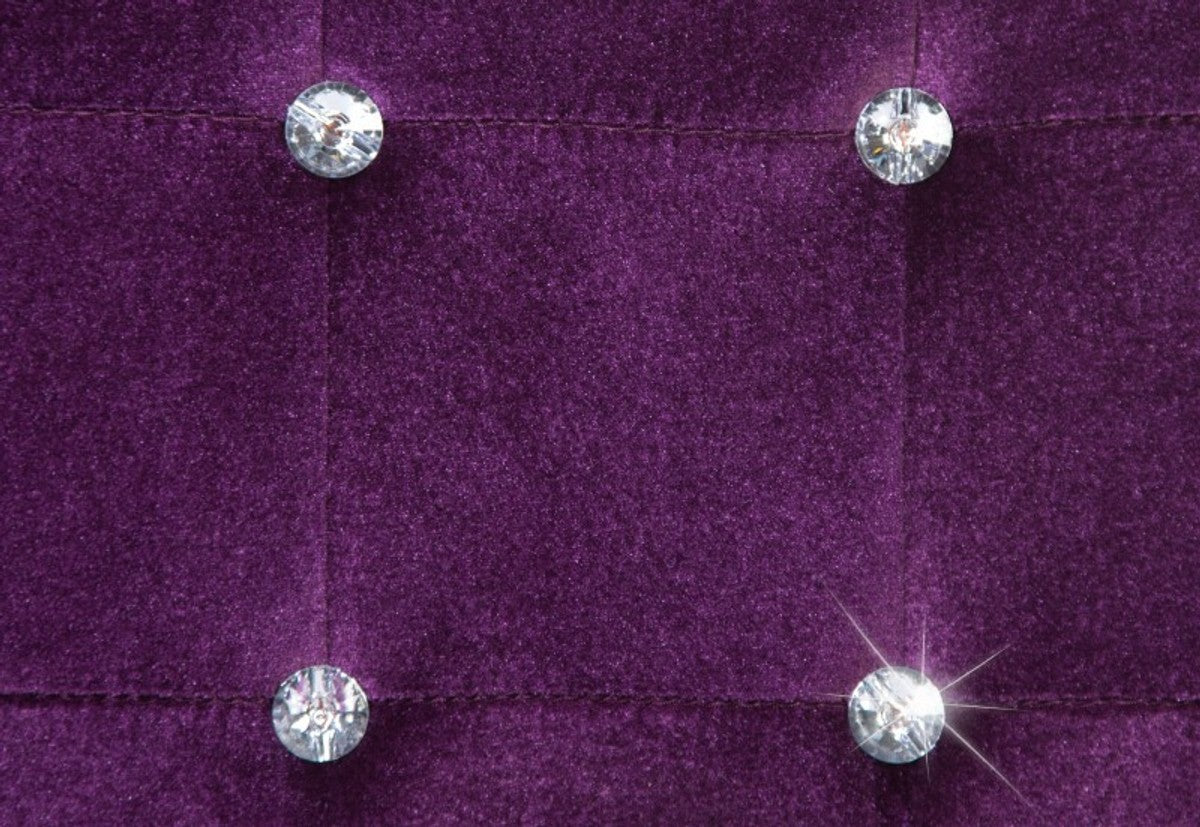 Sitzhocker Würfel Lila mit Bling Bling Steinen - Cube Hocker - Designer Hocker