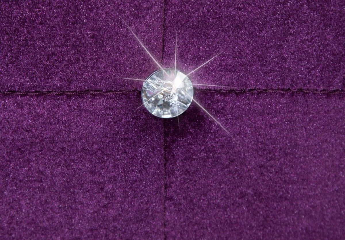 Sitzhocker Würfel Lila mit Bling Bling Steinen - Cube Hocker - Designer Hocker