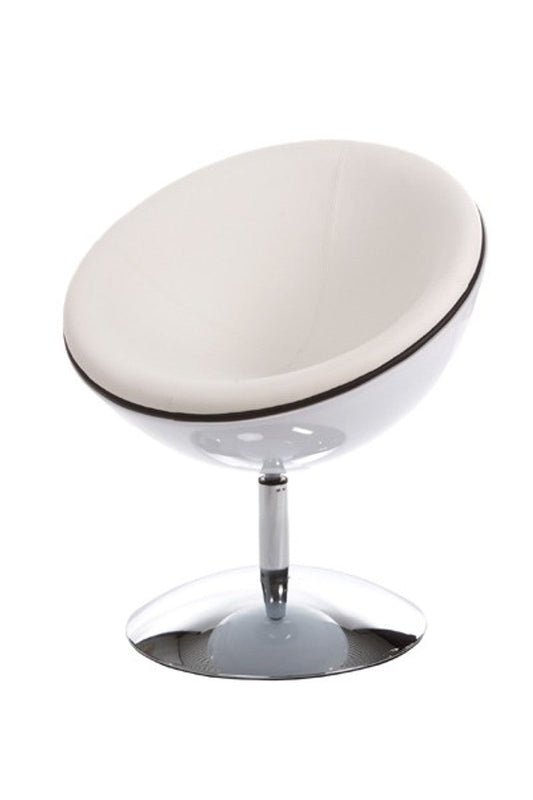 Designer Drehsessel, Weiß/Hochglanz Weiß Lounge Sessel - Moderner Stuhl