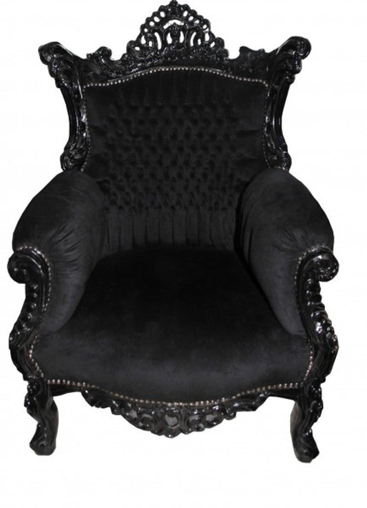 Barock Sessel Al Capone Schwarz-Schwarz