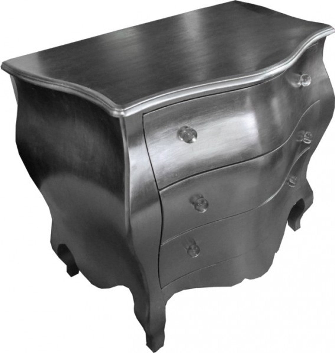 Barock Kommode Silber 105 x 64 x 92.5 cm - Handgefertigtes Unikat