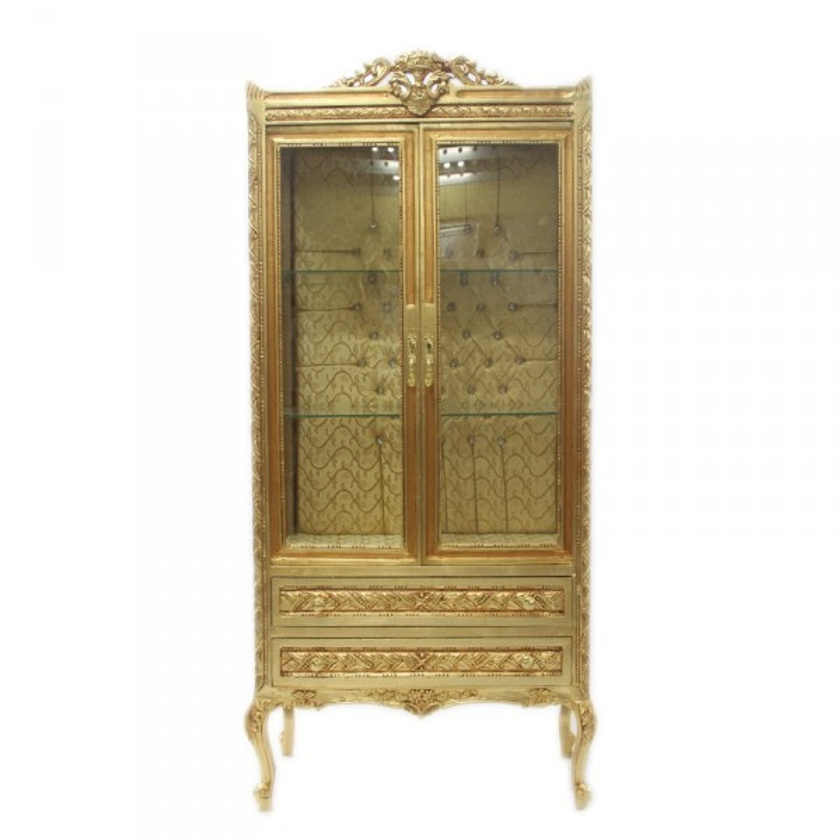 Barock Vitrine Gold ModF4 - Doppel Vitrinenschrank