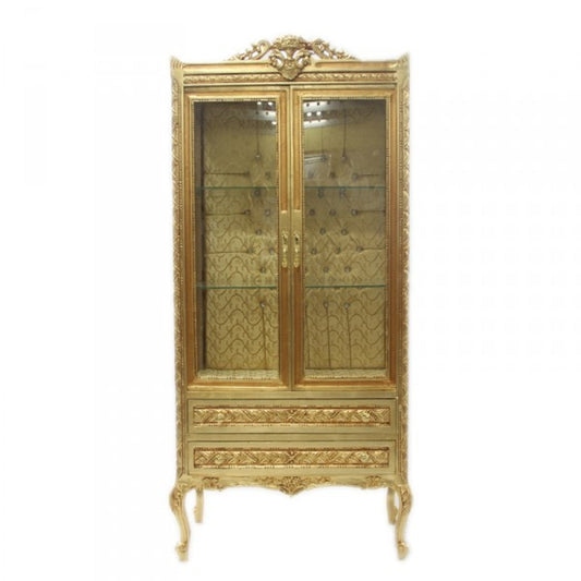 Barock Vitrine Gold ModF4 - Doppel Vitrinenschrank