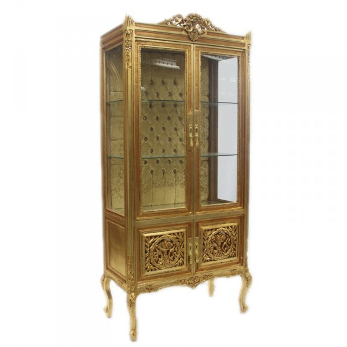 Barock Vitrine Gold ModF5 - Doppel Vitrinenschrank