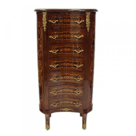 Barock Kommode mit 7 Schubladen Model - Mahagoni