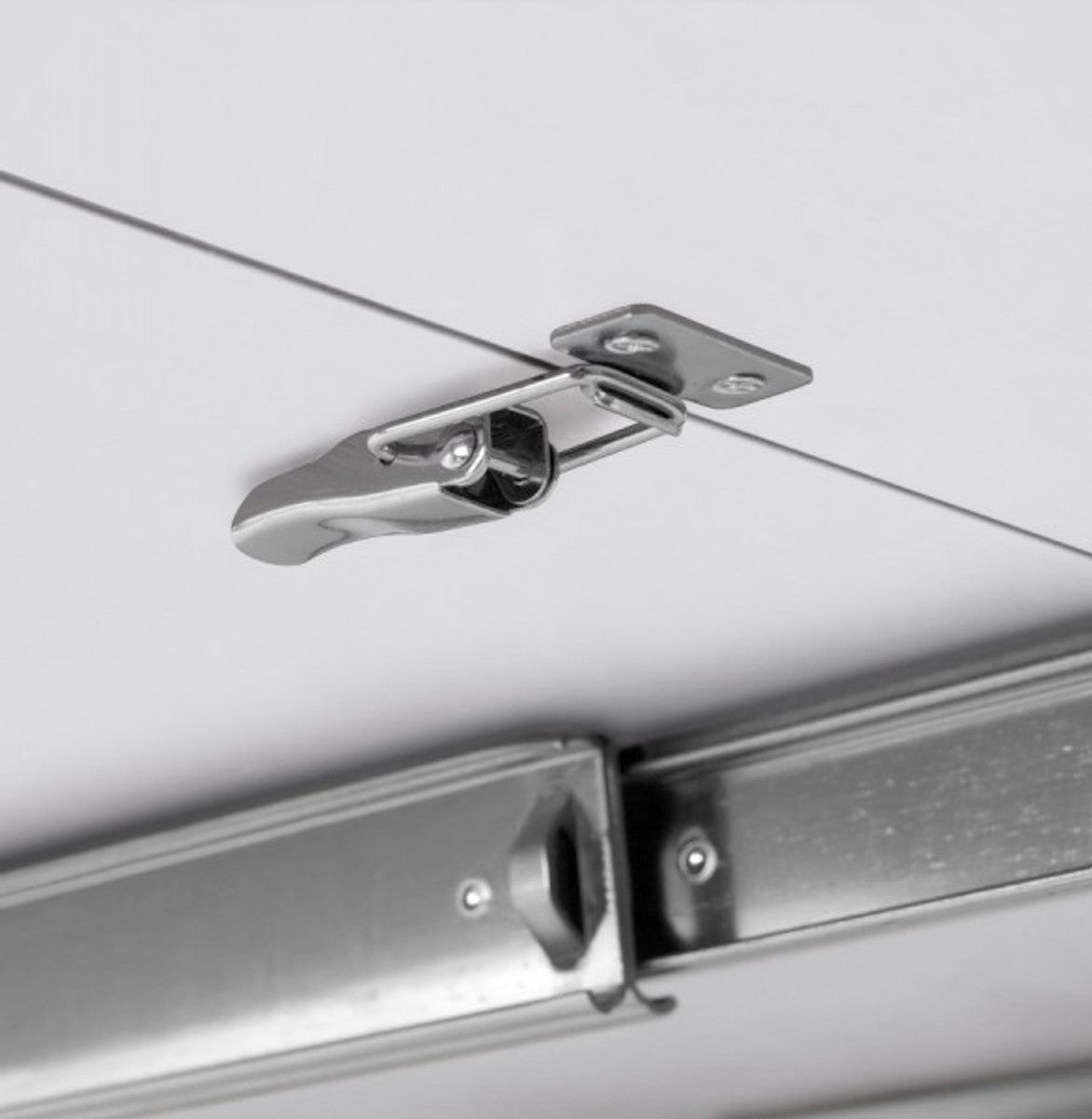 Designer Konferenztisch Weiß / Chrom Ausziehbar 170-270 cm - Designer Tisch Esstisch