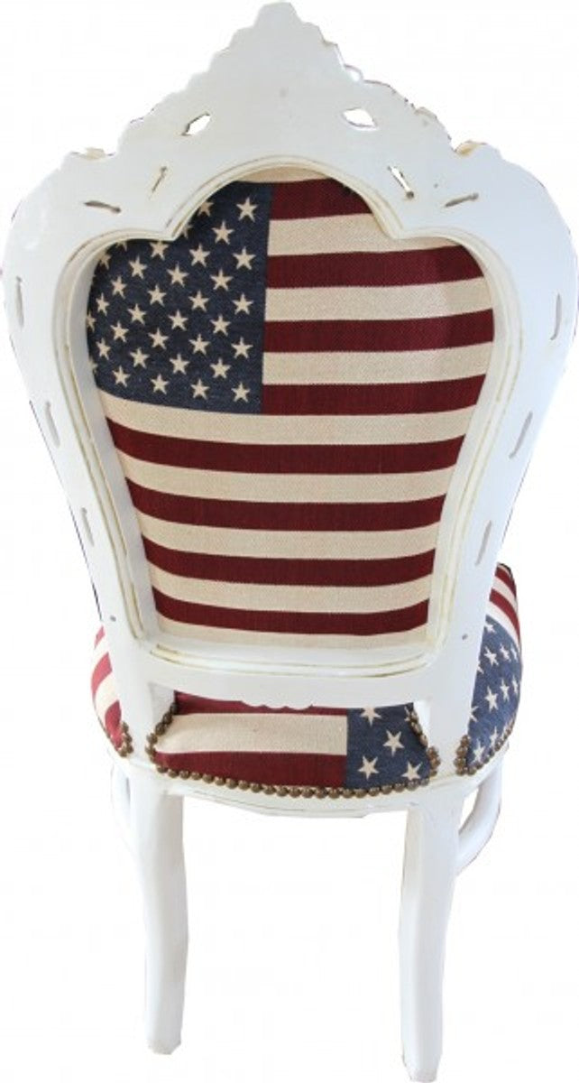 Barock Esszimmer Stuhl USA Design / Creme