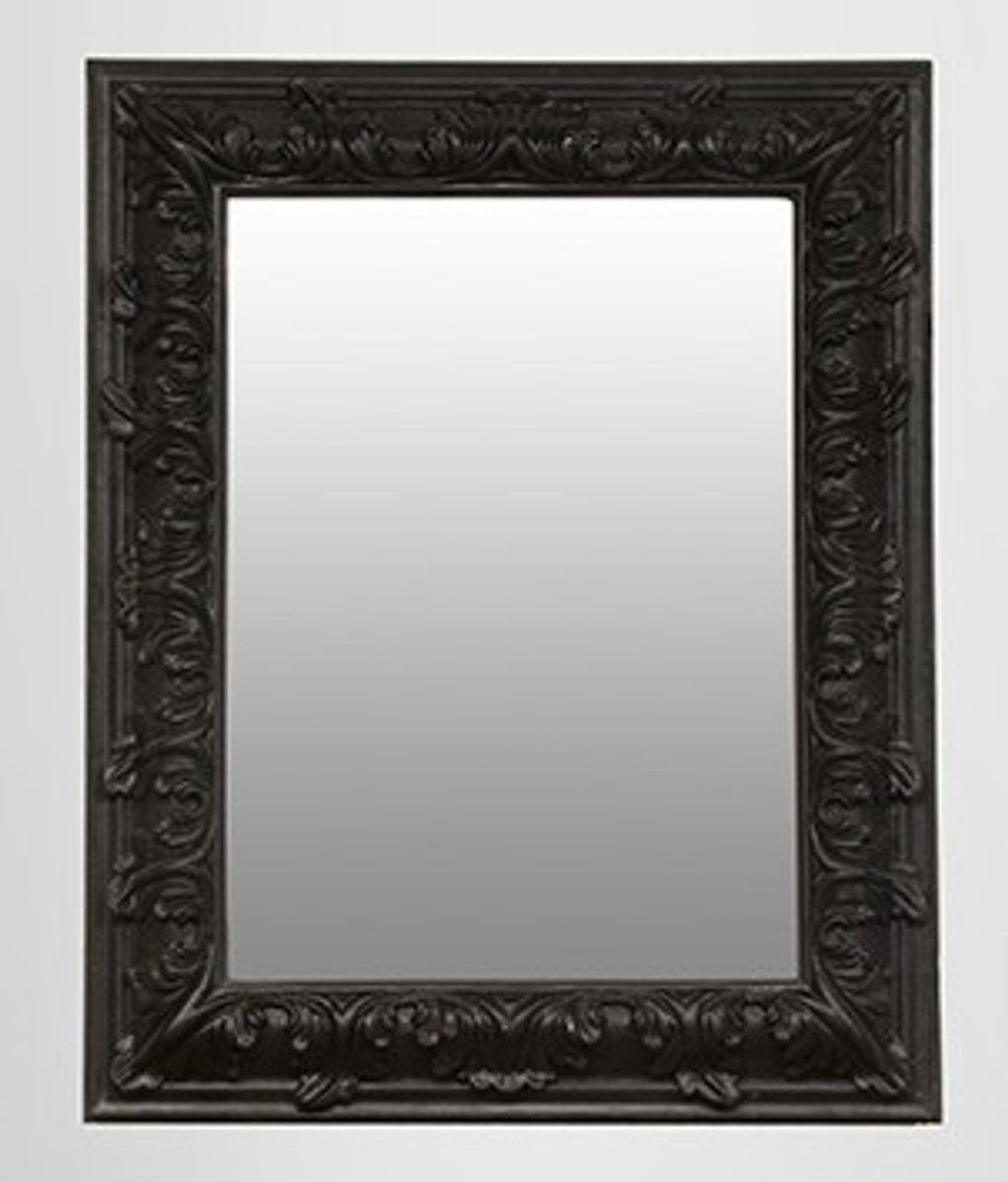 Pompöser Barock Spiegel Rechteckig Schwarz 157 x 124 cm