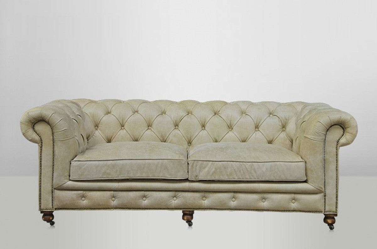 Chesterfield Luxus Echt Leder Sofa 2.5 Seater Vintage Leder von Galata Sawia