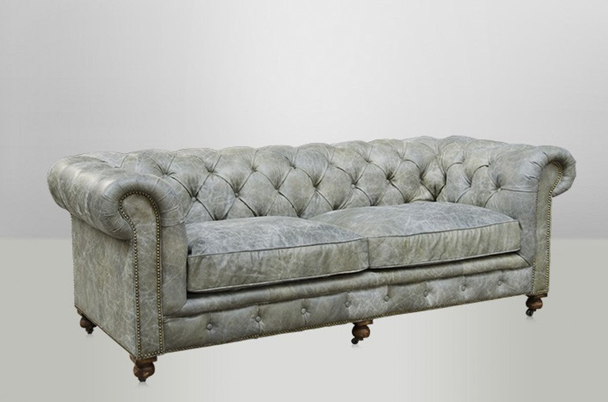 Chesterfield Luxus Echt Leder Sofa 2.5 Seater Vintage Leder von Galata Verde