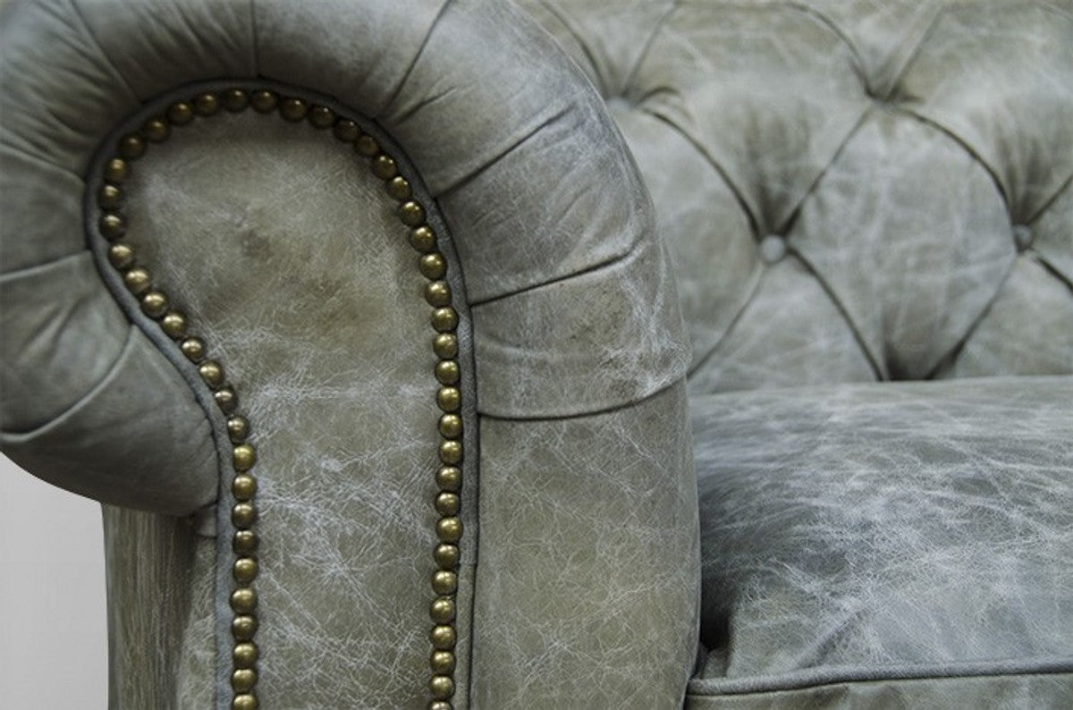 Chesterfield Luxus Echt Leder Sofa 2.5 Seater Vintage Leder von Galata Verde