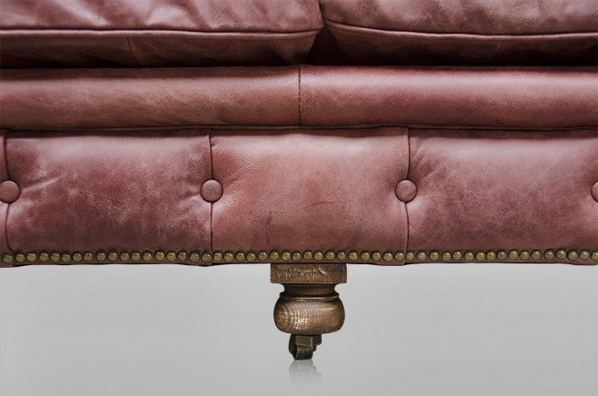 Chesterfield Luxus Echt Leder Sofa 2.5 Seater Vintage Leder von Galata Red