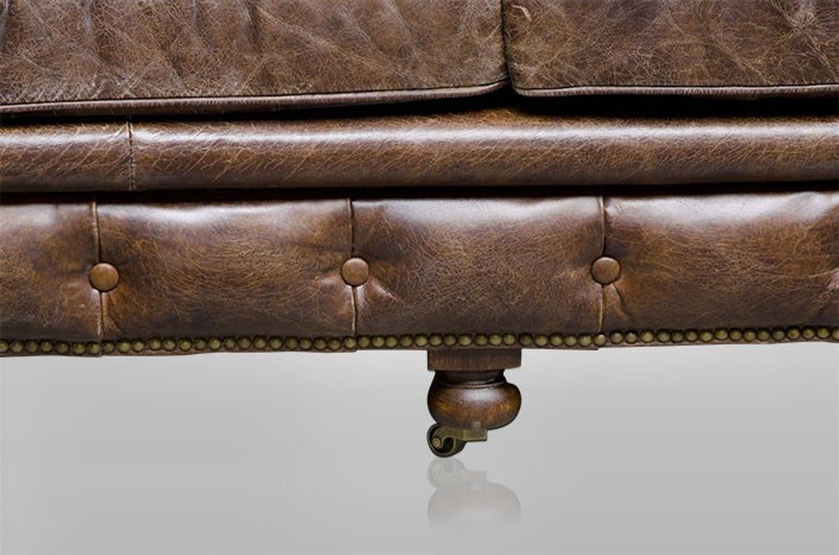 Chesterfield Luxus Echt Leder Sofa 4 Sitzer Vintage Leder von Cigar