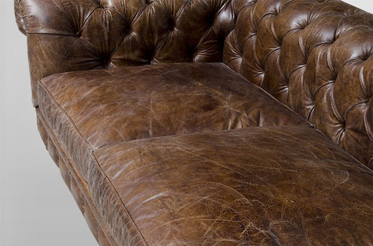 Chesterfield Luxus Echt Leder Sofa 4 Sitzer Vintage Leder von Cigar