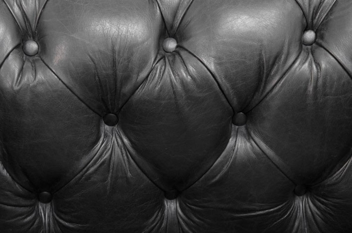 Chesterfield Luxus Echt Leder Sofa 3 Sitzer Vintage Leder von Old Saddle Black