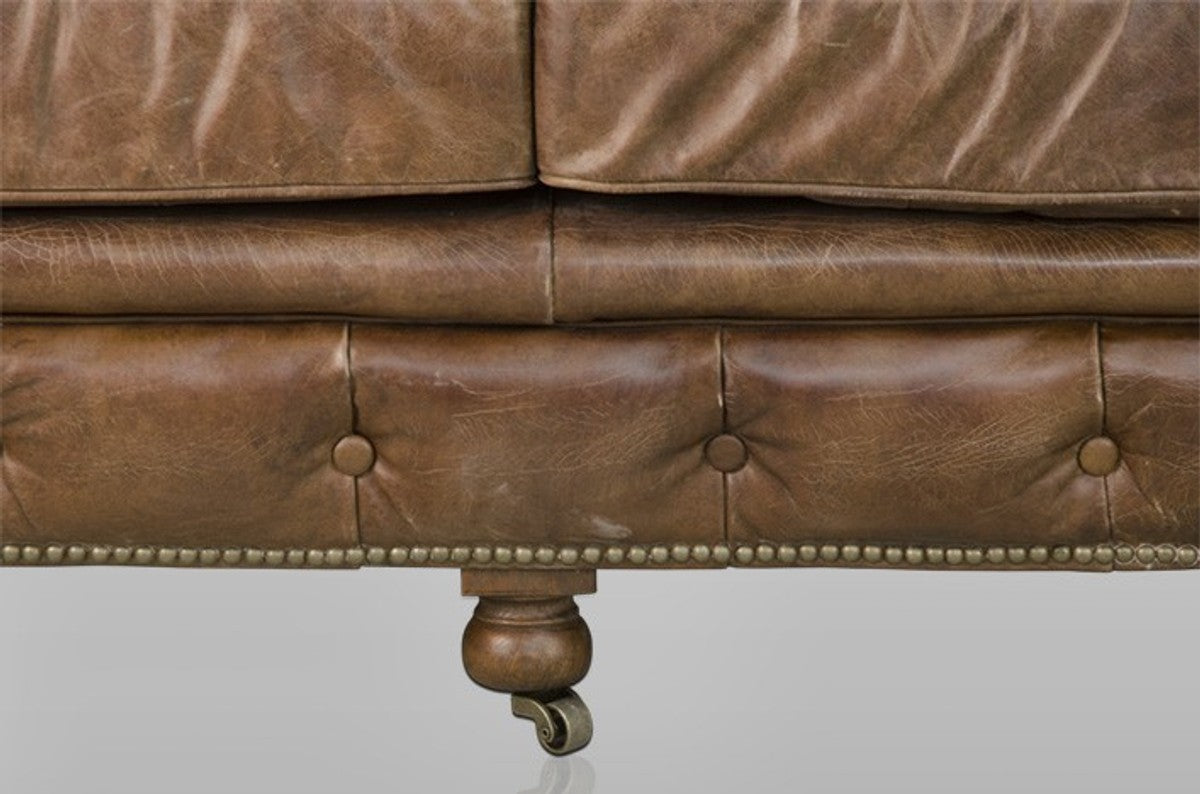 Chesterfield Luxus Echt Leder Sofa 2.5 Seater Vintage Leder von Cigar