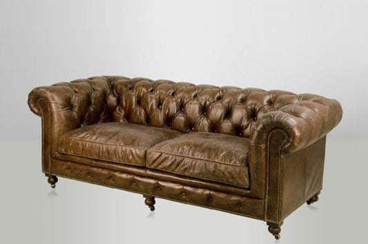 Chesterfield Luxus Echt Leder Sofa 2.5 Seater Vintage Leder von Cigar