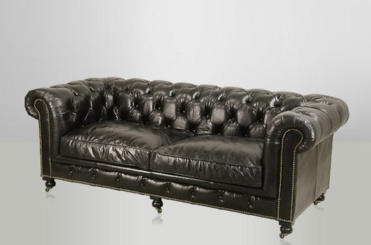 Chesterfield Luxus Echt Leder Sofa 2.5 Seater Vintage Leder von Ebony