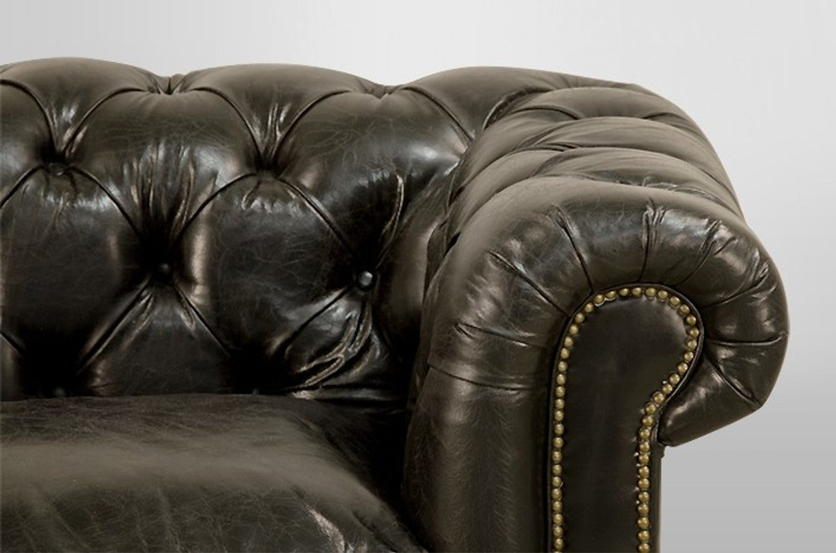 Chesterfield Luxus Echt Leder Sofa 2.5 Seater Vintage Leder von Ebony