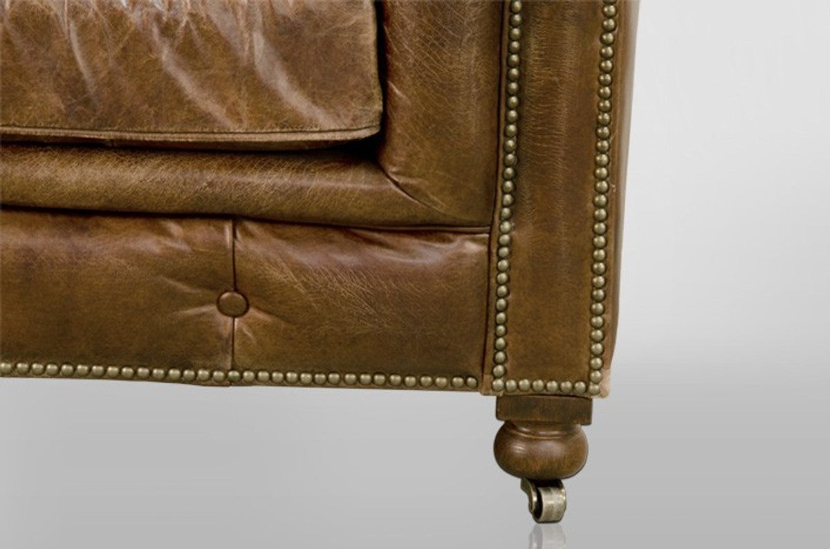 Chesterfield Luxus Echt Leder Sessel Vintage Leder von Cigar - Club Sessel