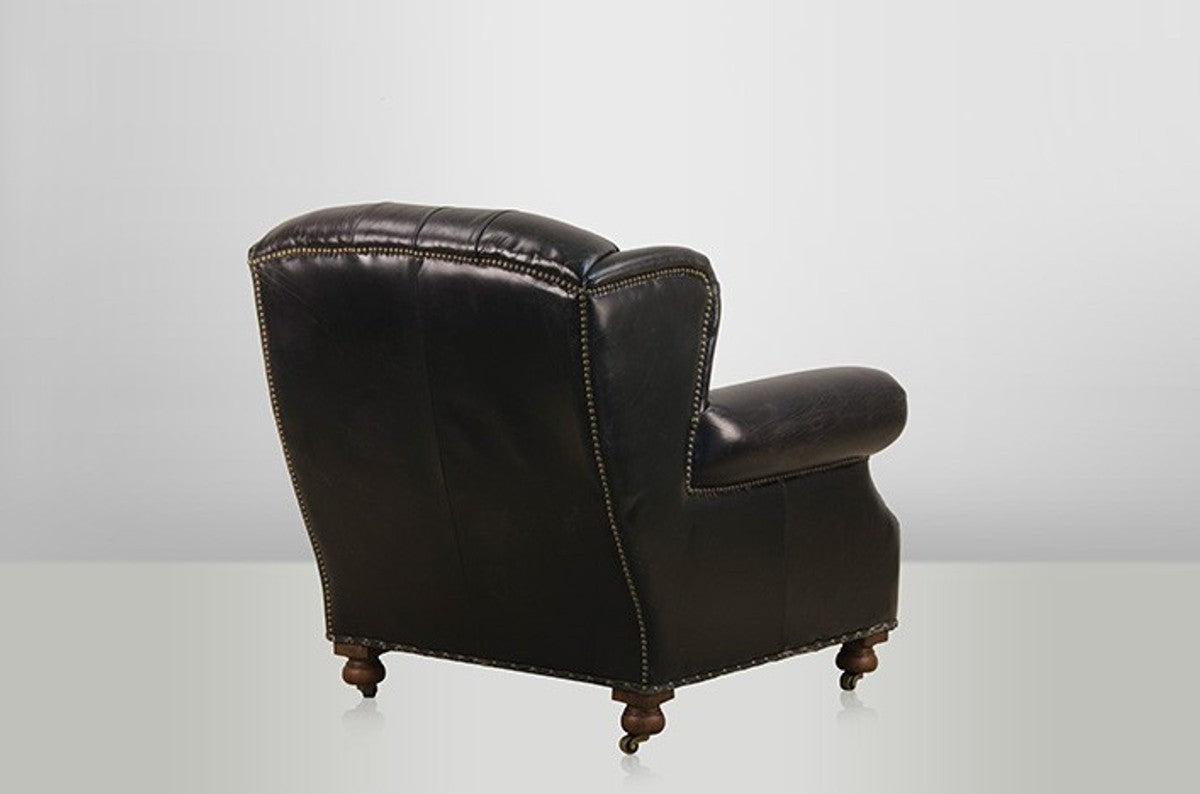 Chesterfield Luxus Echt Leder Ohrensessel Adringley Vintage Leder von Ebony - Club Sessel