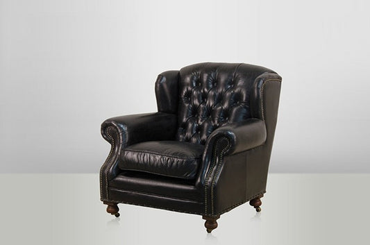Chesterfield Luxus Echt Leder Ohrensessel Adringley Vintage Leder von Ebony - Club Sessel