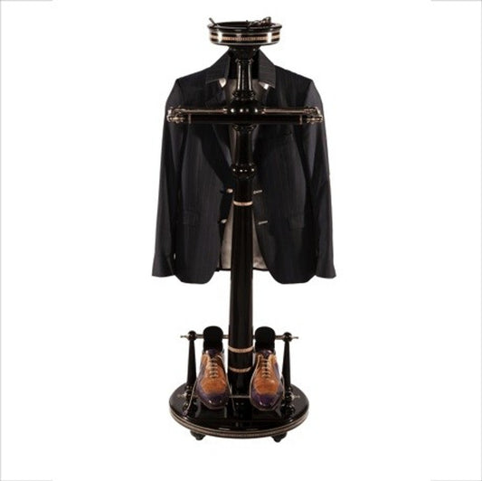 Designer Luxus Garderoben Ständer New York Banker Stil - Schwarz- Dressboy - Kleiderständer Anzugständer - Barock Empire Art Deco Jugendstil Biedermeier