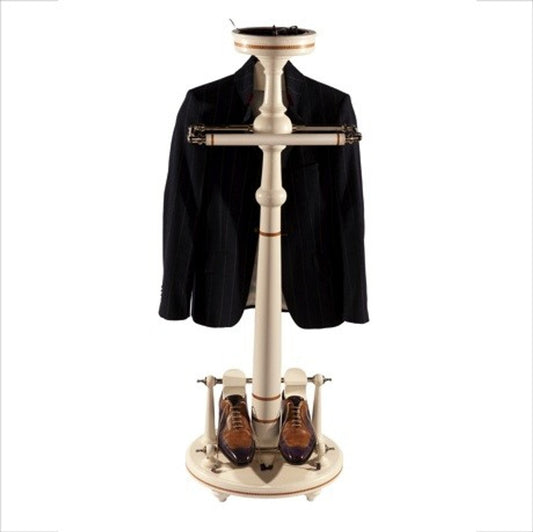 Designer Luxus Garderoben Ständer New York Banker Stil - Weiss- Dressboy - Kleiderständer Anzugständer - Barock Empire Art Deco Jugendstil Biedermeier