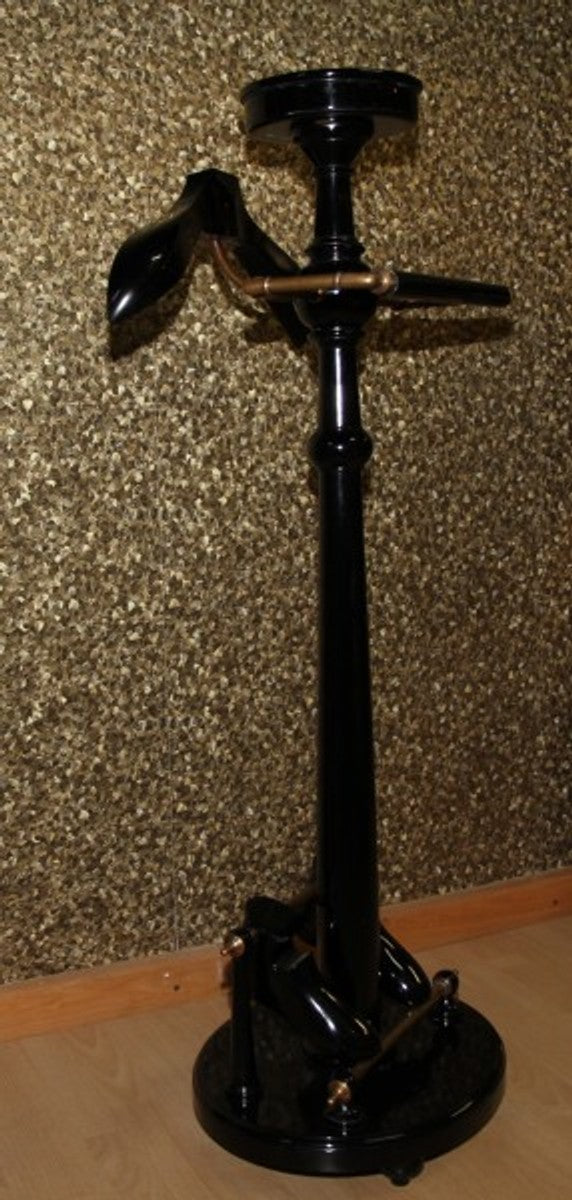 Designer Luxus Garderoben Ständer New York Banker Stil - Schwarz / Messing - Dressboy - Kleiderständer Anzugständer - Barock Empire Art Deco Jugendstil Stummer Diener Herren Diener Biedermeier