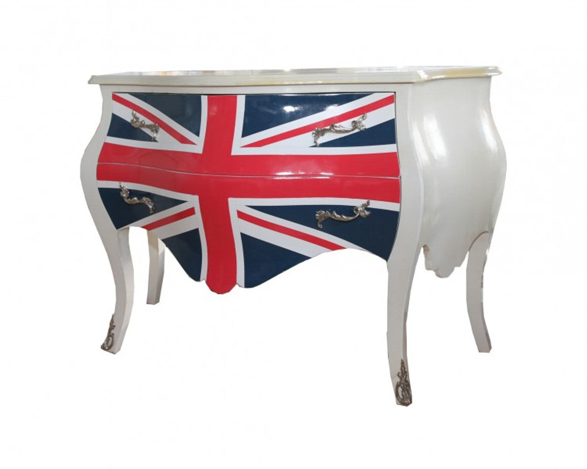 Barock Kommode Union Jack Antik Stil 100cm