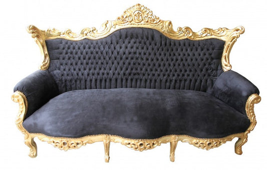 Barock Sofa Master Schwarz/Gold