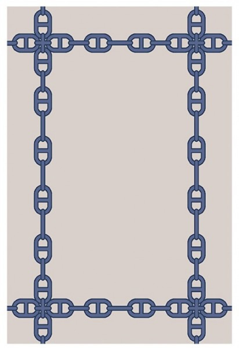 Wunderschöner Luxus Teppich aus 100% Neuseeland-Wolle, Blau/Creme, Samtweich 200 x 300 cm - Hochwertige Qualität