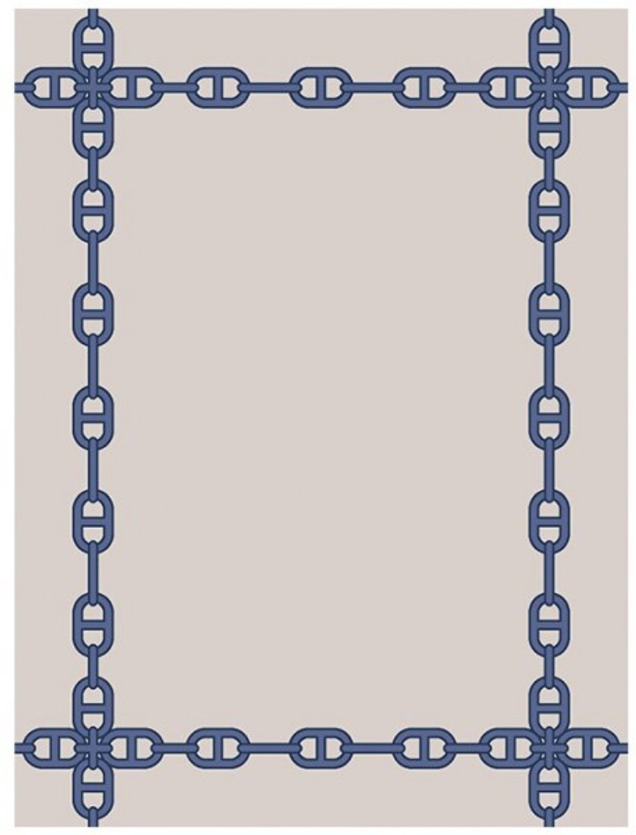 Wunderschöner Luxus Teppich aus 100% Neuseeland-Wolle mit Mäander Muster, Blau/Creme, Samtweich 300 x 400 cm - Hochwertige Qualität