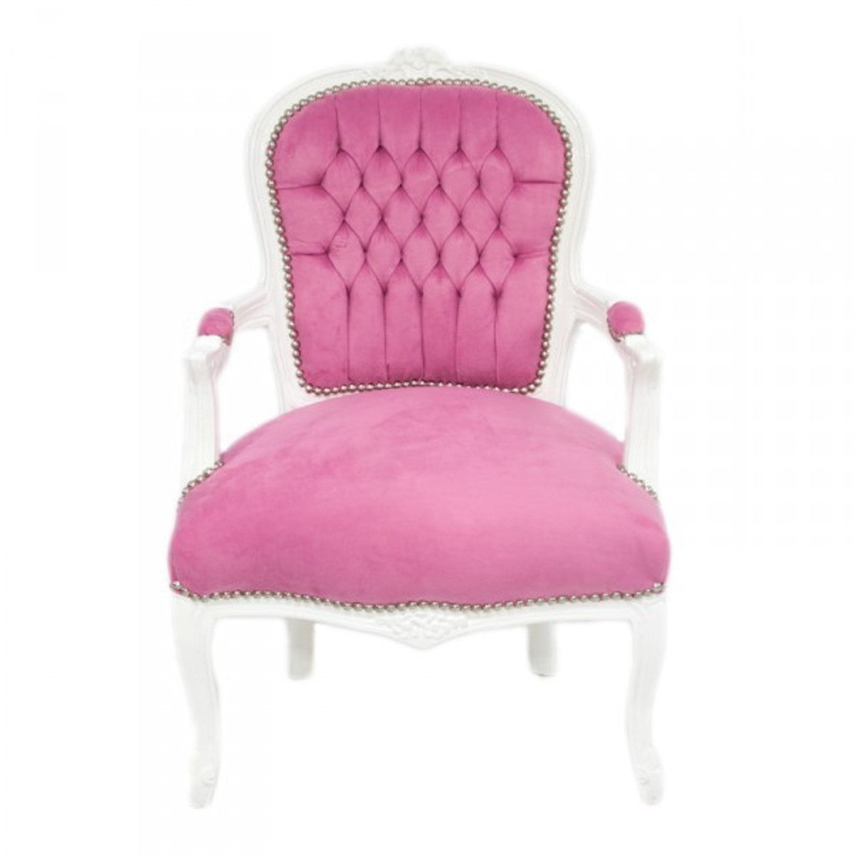 Barock Salon Stuhl Mod1 Rosa / Weiss