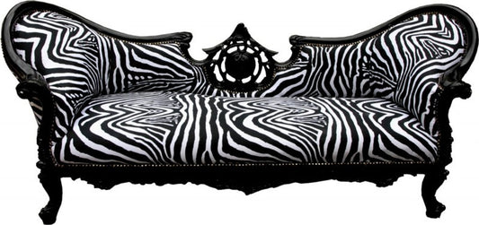 Barock Sofa Vampire Zebra / Schwarz - Möbel